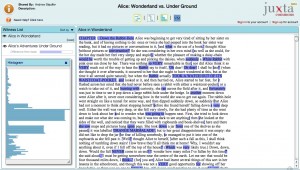 Alice Underground vs Alice in Wonderland: heat map and histogram