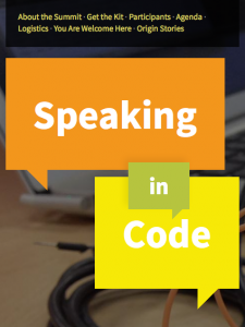 screenshot from the speaking in code website