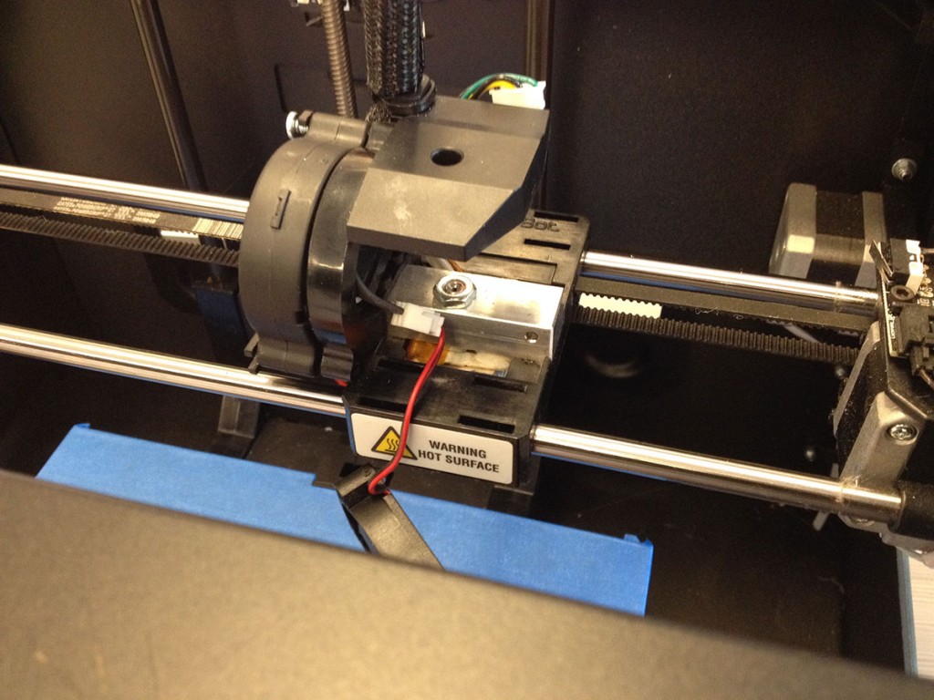 Printer carriage with fan and stepper motor removed.